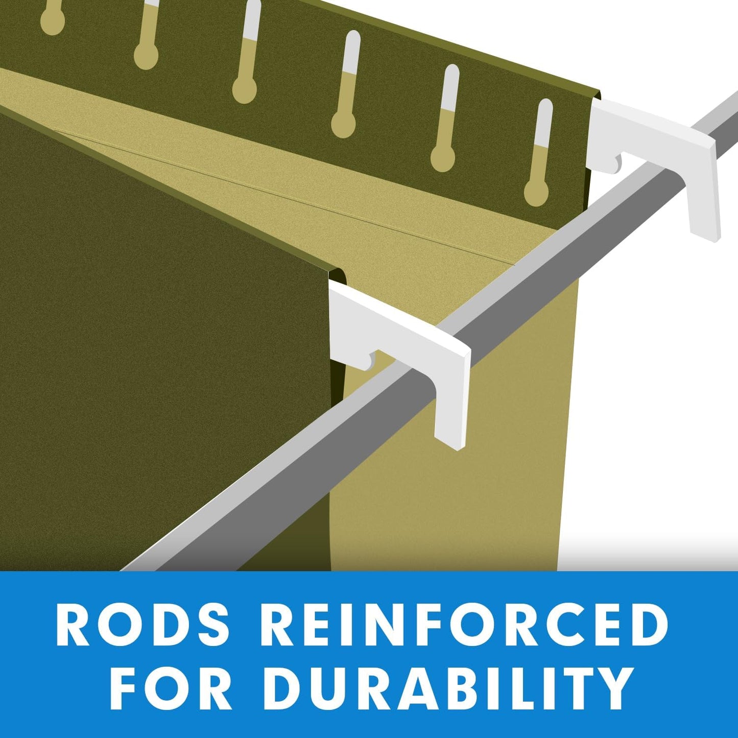 Extra Capacity Hanging File Folders, RAZCC 60 Pack Letter Size Reinforced Hanging Folders with Heavy Duty 2 Inch Expansion for Bulky Files, Filing Cabinet, Adjustable Tabs, Green