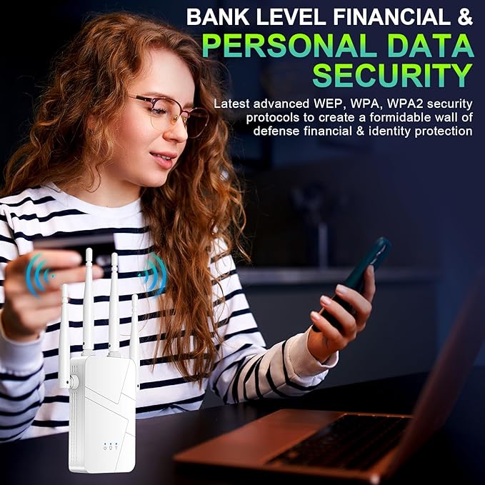 2026 WiFi Extender, 15888 sq.ft Internet Extender WiFi Booster, Long Range Wireless Repeater Signal Amplifier for Home, Mesh Wi-Fi 99% Faster | Broader Than Ever, Support 55+ Devices, 1-Tap Setup