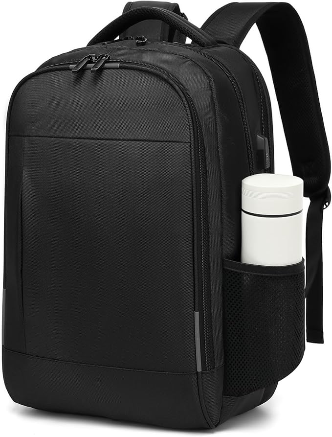 Business Laptop Backpack, 17.3 Inch Travel Laptop Bag Rucksack with USB Charging Port, Water-Resistant Bag Daypack for Work College Computer Men Women Backpack