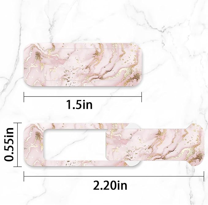 Webcam Cover, 3 Pieces, Laptop Camera Cover, Privacy Shielding Capacity is Twice as Big as The Traditional, Suitable for Computer Mobile Phones, laptops, Tablets and so on (Golden Marble)