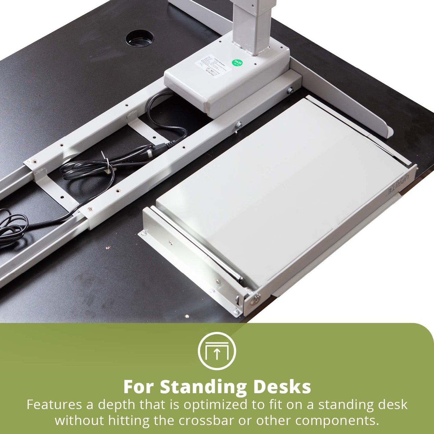 Perfect Posture Max Under Desk Storage Drawer – Large Desk Drawer with Lock for Regular & Sit-Stand Standing Desks, Black (19.5” x 9.5”)