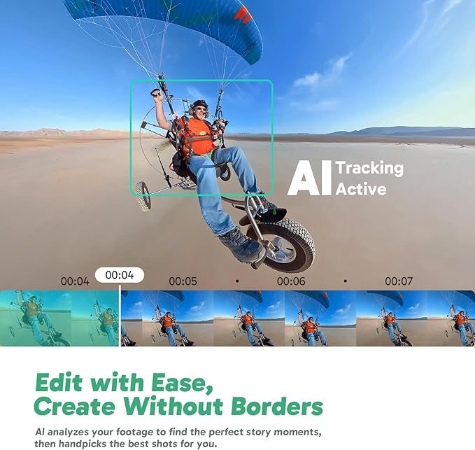 AKASO 360 Weatherproof 360° Action Camera - 5.7K 360 Video with 1/2" 48MP Sensors, 72MP 360 Photo, 360-SuperSmooth, Invisible Selfie Stick, 360° Horizon Lock, AI Tracking with 128GB MicroSD Card