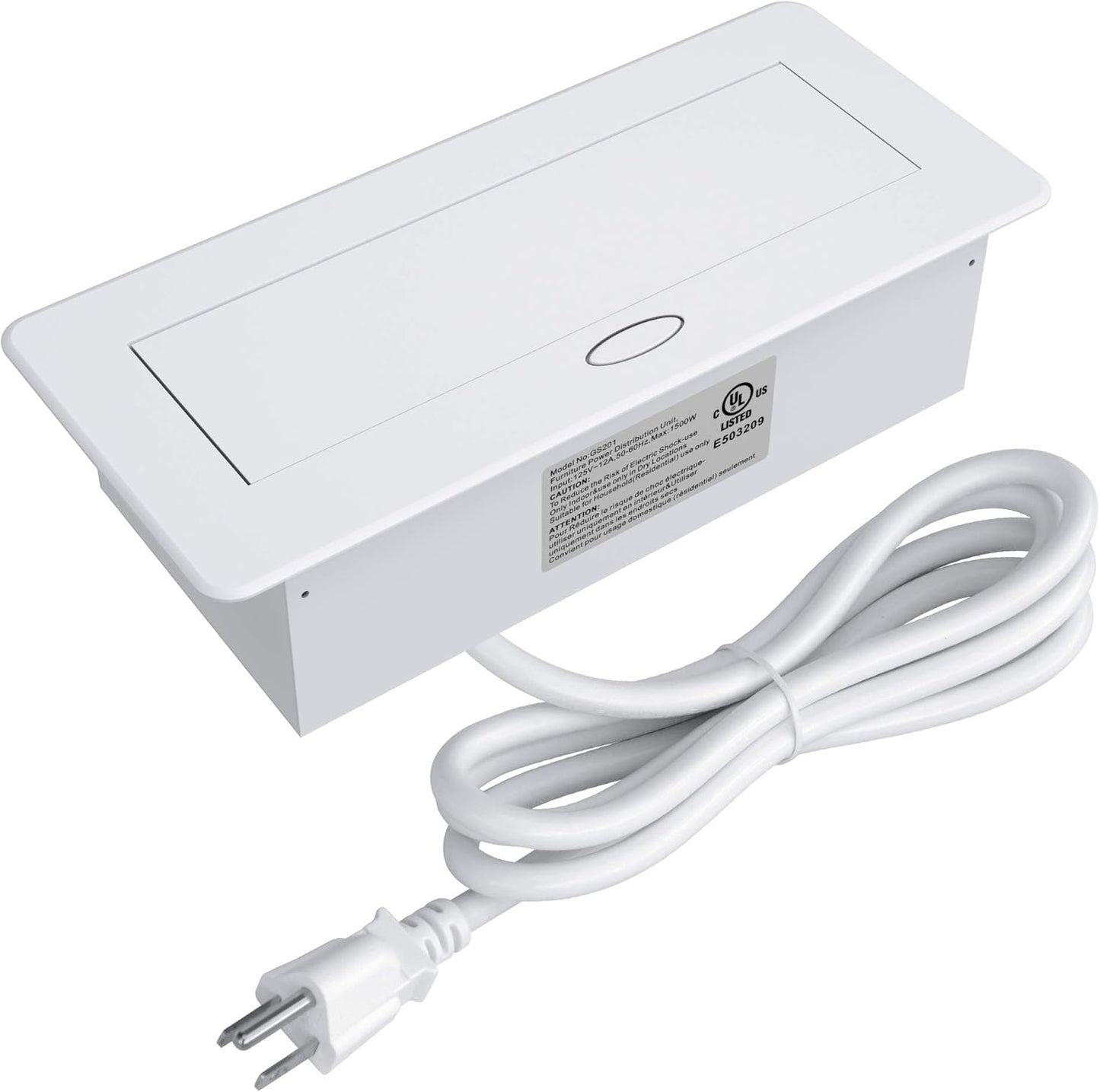 Pop up Power Strip,Recessed Electrical Outlet Power Hub Connectivity Box, Desktop Socket with 2 Outlets & 2 USB Charging Ports for Table Conference Room Countertop, UL Listed