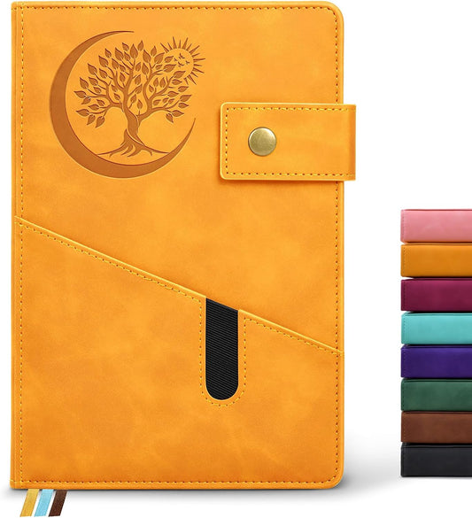 Lined Journal Notebook for Men, A5 Leather Journals for Writing Women, Hardcover Notebooks for Work,School,Note Taking,Travel,Business,Personal daily Diary,200 Page College Ruled (5.9" x 8.4")