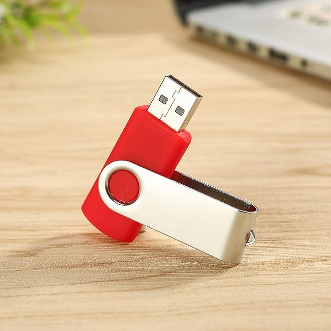 10pcs 4GB USB Flash Drives USB 2.0 Thumb Drive Bulk Pack Swivel Memory Stick 4 GB Fold Storage Jump Drive Zip Drive, 10 Pack Red