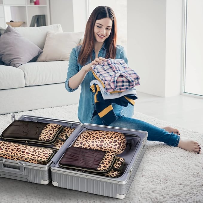 Cambond Compression Packing Cubes for Travel Women - Travel Bags Luggage Organizers Travel Essentials Compression Cubes for Travel Carry on Suitcases Organizer