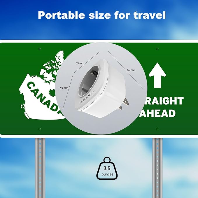 Europe to US Plug Adapter 6 Packs, European to American Travel Plug Adapter (Type C/E/F), USA to EU Outlet Adapters for Most of Europe Spain German France