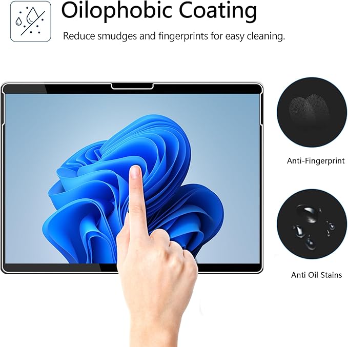 Megoo Crystal Sense Screen Protector for Surface Pro 12 inch (2025), Ultra-Thin 9H Glass, HD Transparency, High Touch Sensitivity, Case Friendly, Smudge-Resistant, 2 Pack