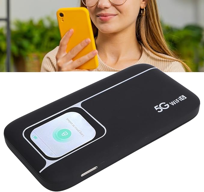 5G Modem Wire Less Router, 5G Portable WiFi6 Mobile Hotspot, Portable Wi - Fi Device for Travel, Ultra High Speed Mobile Hotspot Device with SIM Slot, Support 16 Devices, 7100mAh