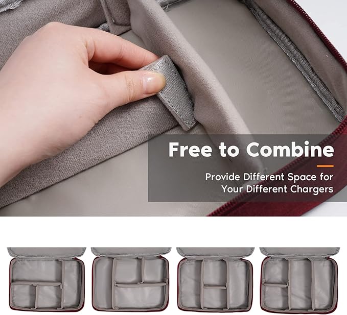 Electronics Organizer, OrgaWise Electronic Accessories Bag Travel Cable Organizer Three-Layer for iPad Mini, Kindle, Hard Drives, Cables, Chargers