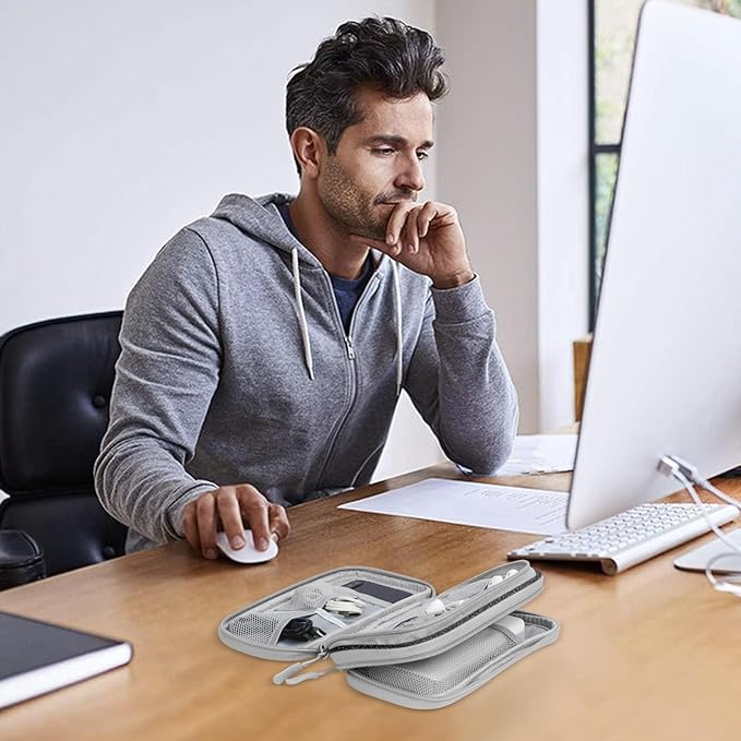 Skycase Black Pencil Case Pouch - Waterproof Electronic Organizer Travel Case, Aesthetic Pencil Cases for Office Stationery Organizer, Simple Sturdy Multifunctional Pencil Bag for for Men