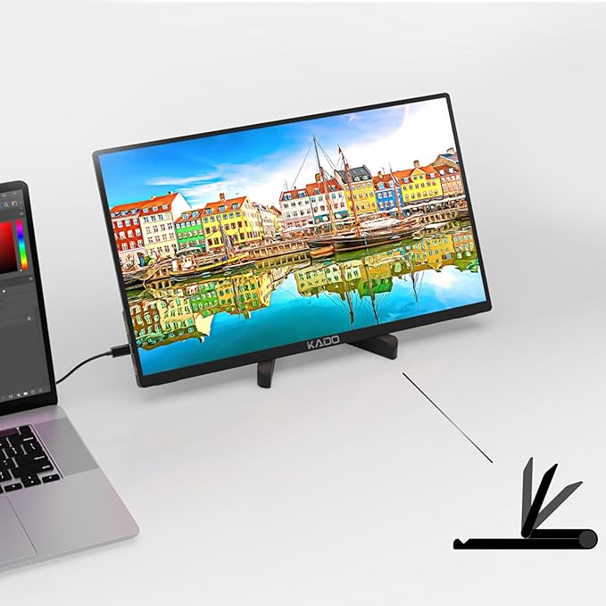 Kado Tablet Stand for Portable Monitor, Adjustable Tablet Holder Foldable, iPad Accessories for Office Compatible with Kindle, Switch, Surface Pro, iPad Pro/Air/Mini, iPhone Pro/Max/Plus