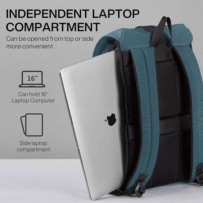 mixi Travel Laptop Backpack for Women & Men Carry On Backpack fits 16'' Laptop, Waterproof Lightweight Casual Weekender Bags Rucksack,17 Inch, Abyssal Green