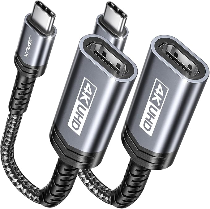 JSAUX USB C to HDMI Adapter 2Pack, 4K USB Type C to HDMI Female Adapter [for Thunderbolt 3] Compatible with iPhone 16 Pro Max/15, MacBook Pro/Air, Surface, Galaxy S21 S20 Ultra, Dell XPS -Grey