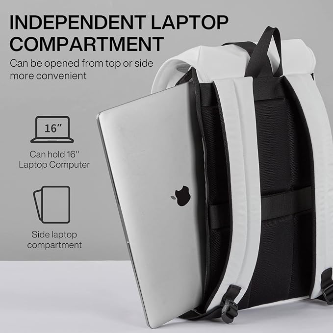 mixi Travel Laptop Backpack for Women & Men Carry On Backpack fits 16'' Laptop, Waterproof Lightweight Casual Hiking Weekender Bags Rucksack,17 Inch, Interstellar White