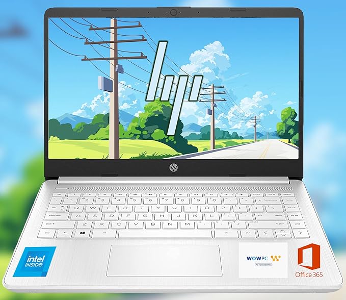 HP Ultrabook, Intel CPU, 32GB RAM, 1.6TB Storage (64GB OnBoard w/ 512GB Portable Drive + 1TB OneDrive), Up to 12 Hours Battery Life, Windows 11 Pro, Snowflake White, w/WOWPC 3-in-1 Bundle
