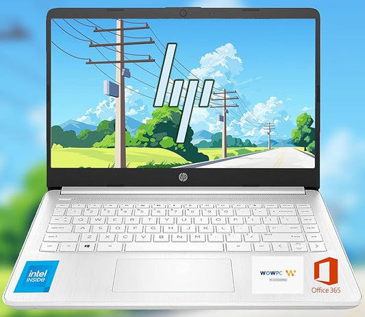 HP Ultrabook, Intel CPU, 32GB RAM, 1.6TB Storage (64GB OnBoard w/ 512GB Portable Drive + 1TB OneDrive), Up to 12 Hours Battery Life, Windows 11 Pro, Snowflake White, w/WOWPC 3-in-1 Bundle