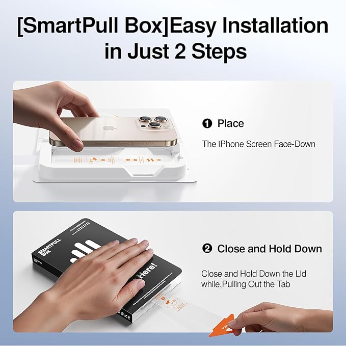 SMARTDEVIL 3 Pack Screen Protector for iPhone 16 Pro Max, Bubble-and-Dust-Free Box, HD Tempered Glass, Military Grade Shatterproof & Ultra Durable, Easy Installation