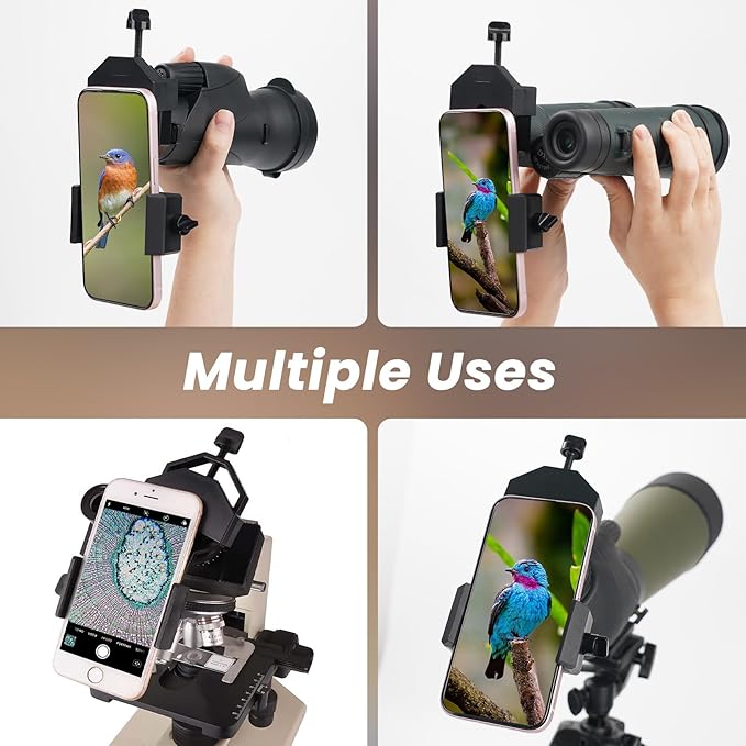 GOSKY Smartphone Adapter Mount Regular Size - Compatible with Binoculars, Monoculars, Spotting Scopes, Telescope, Microscopes Fits almost all Smartphones on the Market Record Nature and The World