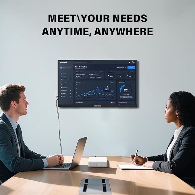 InnoView 23.8" Large Portable Monitor, FHD 144HZ 100% SRGB IPS USB-C HDMI Work Home Gaming Second Monitor 1080P W/180°Adjustable Stand for Laptop, MacBook, Phones