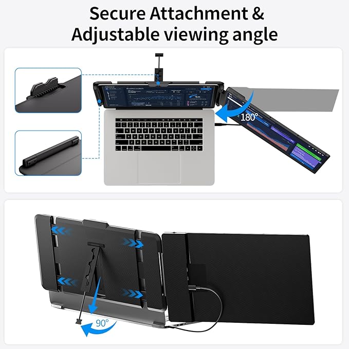 Laptop Screen Extender 14" FHD IPS Portable Travel Monitor for Laptop, Second Screen for 13"-17" Laptops, Plug & Play for Trip/Remote Work, Compatible with Windows/Mac/Android/Chrome