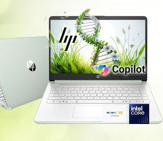 HP 14 Ultrabook • Intel 4-Core N150 • Microsoft 365 • Copilot AI • 16GB RAM • 1.6TB Storage (128GB SSD + 512GB Portable + 1TB OneDrive) • Wi-Fi 6 • 12 Hr Battery • Green • w/WOWPC Bundle • Win 11