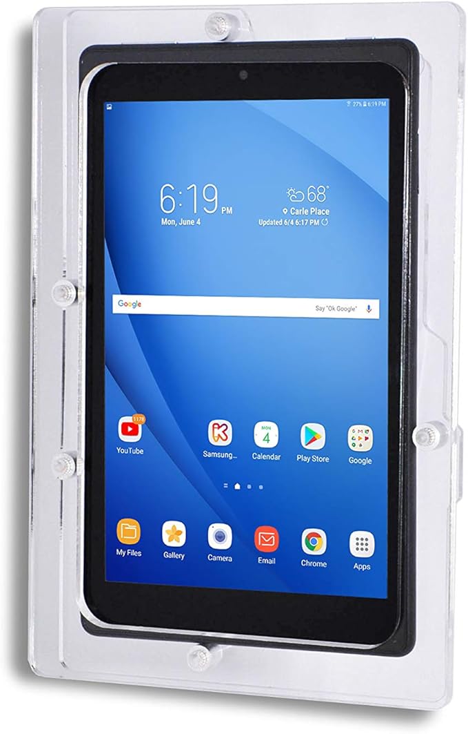 TABcare Security Anti-Theft Acrylic VESA Enclosure for Samsung Galaxy TAB S9+ S8+ S7+ 12.4, S7 FE & S9 FE+ with Wall Mount Kit (Clear, TAB S9+ S8+ S7+ S7 FE S9 FE+ 12.4)