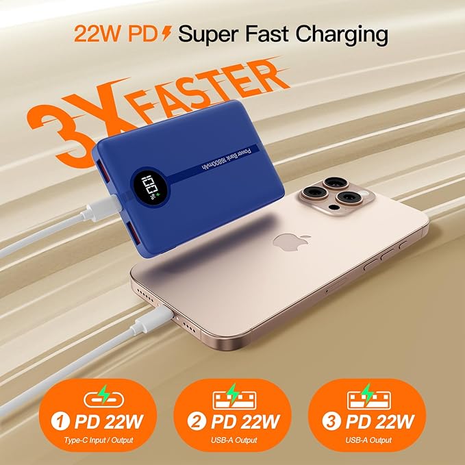 Magnetic Portable Charger, 16800mAh Wireless Power Bank, with 20W USB-C Fast Charging and LED Digital Display Magnetic Battery Pack, Compatible with iPhone 16/15/14/13/12 Full Series (2025)