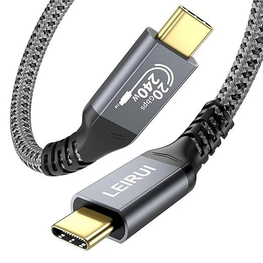 LEIRUI Short USB C Cable 240W Type C 3.2 Gen 2x2 Cable 20Gbps Data Transfer 4K@60Hz Video Monitor PD Fast Charging Compatible with Galaxy S23 MacBook Pro/Air iPad