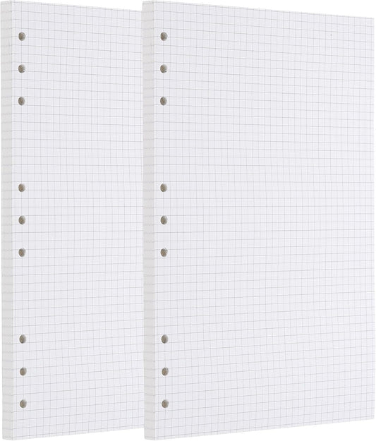 PATIKIL Grid Refill Paper 9-Ring Binder Loose Leaf Planner Filler Paper Planner Inserts, 160 Sheets/320 Pages, Lined