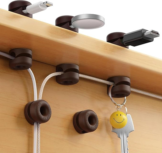 8Pack Cord Organizer JOYROOM Silicone Cable Clips [1s Side-Snap Lock] Desktop Cable Management, Adhesive Phone Charger Wire Keeper for Nightstand Office Workspaces Desk Organization Home Accessories