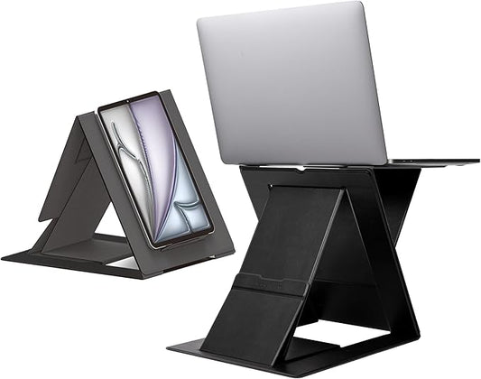 MOFT Folding Laptop Stand Lap Desk, Portable & Mini Computer Stand Laptop Desk for Travel and Home Office, Ergonomic Design with Adjustable Viewing Angles, Lightweight Computer Cooling Riser, Black