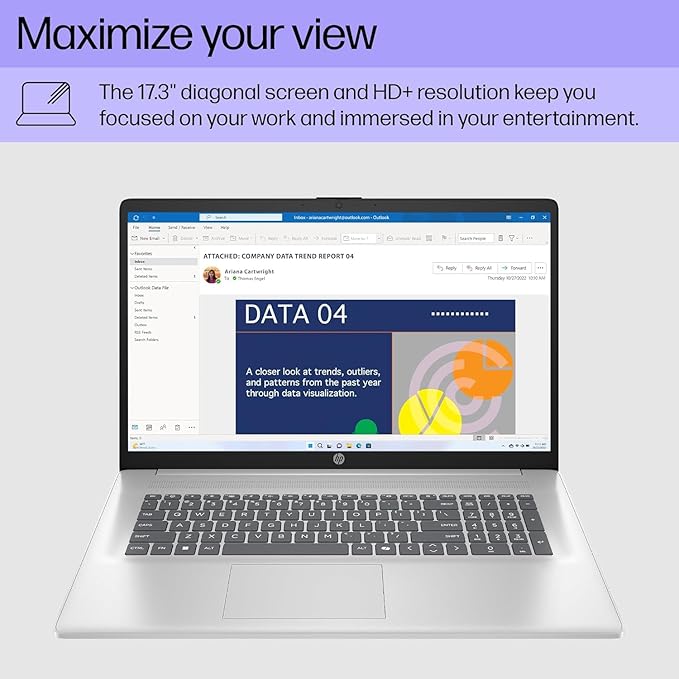 HP 2025 17.3" Touchscreen Business Laptop, Intel Ultra7 255 12-Core Processor, Copilot AI, 16 GB DDR5 RAM, 1 TB SSD, HD+ Anti-Glare Screen, Backlit KB, Secure Camera, Win 11 Pro, w/Accessories