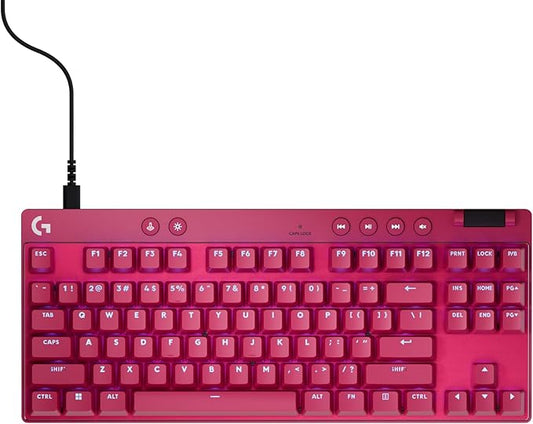 Logitech G PRO X TKL Rapid Tenkeyless Wired Gaming Keyboard with Magnetic Analog Switches, RGB - Magenta, PC Gaming Keyboards, Pro
