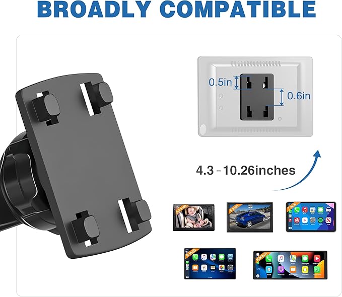 Carplay Mount(2Pack),Backup Camera Monitor Mount,Baby Car Camera Holder for Rohent,Car Play Screen Bracket for Carpuride,Rearview Back up Camera Monitor Windshield Suction Cup Stand,Car Stereo Holder