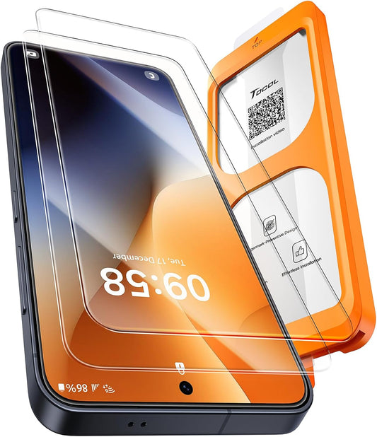 TOCOL for Samsung Galaxy S25 Plus Screen Protector [9H Hardness] [Military Grade Shatterproof] HD Tempered Glass 2 Pack