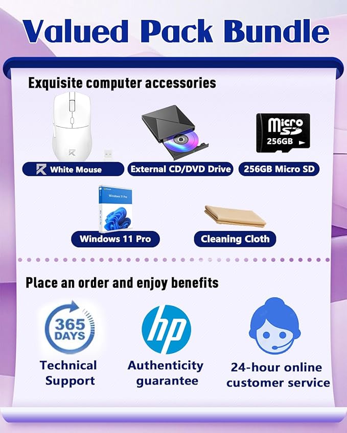 HP 2025 17.3 Touchscreen Laptop Computer, 17.3" 250 nits Anti-Glare Display, AMD Ryzen 5 (6-Core), 64GB RAM+2TB SSD, Windows 11 Pro, Fast Charge, AMD Radeon Graphics, Wi-Fi 6, w/Accessories