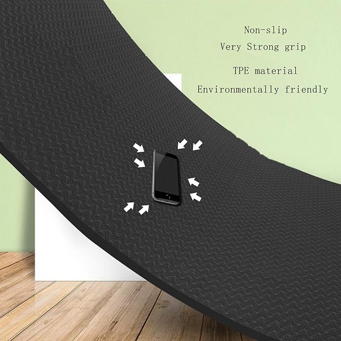 Yoga Mat 1/3 inch QMKGEC Exercise Mats 8mm TPE Non-Slip Extra Thick High-Density Eco Friendly for Yoga Workout Pilates Yoga Mats for Women Men