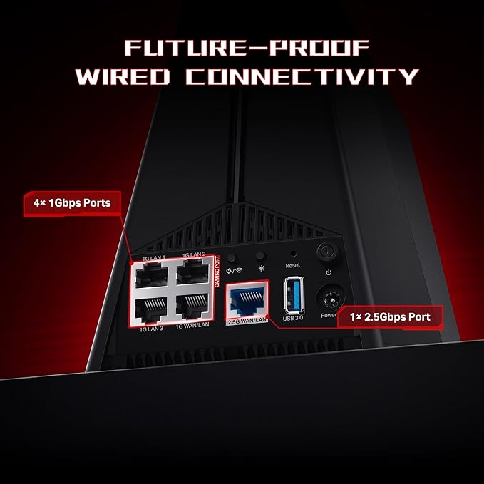 TP-Link Tri-Band AXE5400 Wi-Fi 6E Gaming Router Archer GXE75 | 6-Stream 5.4 Gbps | 1×2.5G + 4×1G Ports, USB 3.0 | Exclusive Acceleration, Gaming Port & Panel, RGB Lighting | EasyMesh, HomeShield