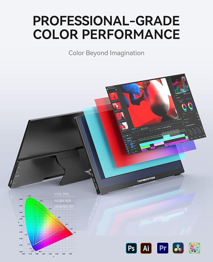 Portable Monitor Touchscreen 15.6" 1080P Touch Screen IPS USB-C HDMI Computer Monitor HDR FreeSync Eye Care Plug and Play for PC MAC Phone Xbox PS4/ 5 Switch Chromecast Stick