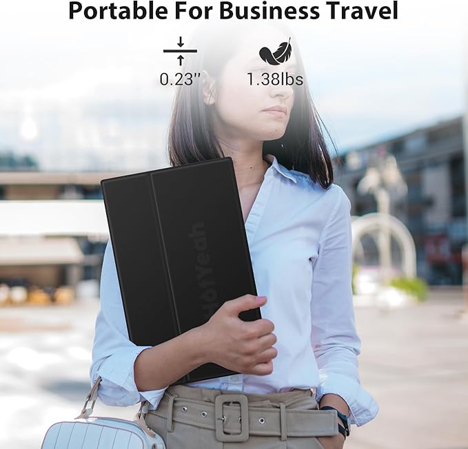 HotYeah Portable Monitor, 16.1in 1080P FHD Laptop Monitor USB-C HDMI External Computer Display HDR IPS w/Smart Cover & Speaker, 2nd Screen for PC Mac Phone Switch PS5