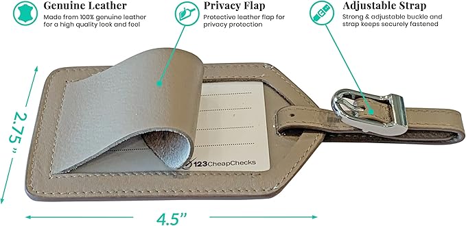 Personalized Monogrammed Taupe Leather RFID Passport Wallet and 2 Luggage Tags