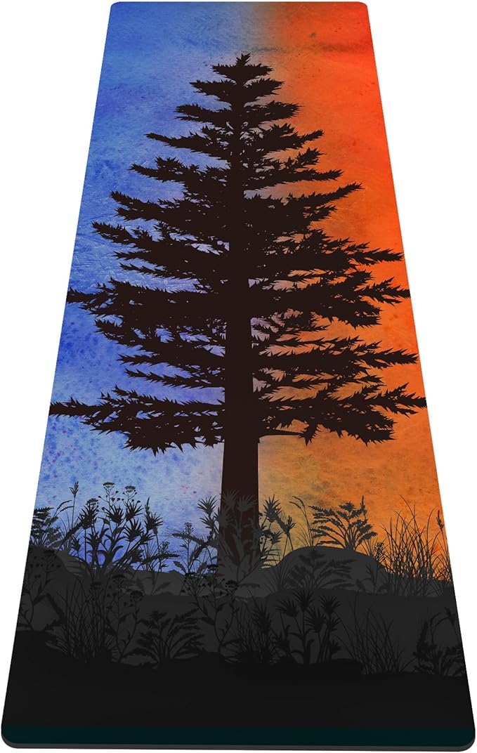 nuveti Yoga Mat Print Extra Thick TPE Non Slip Fitness Exercise Mat with Carrying Bag,72"x24" Extra Thick 6MM Exercise & Workout Mat for Yoga, Pilates Fitness and Floor Exercises