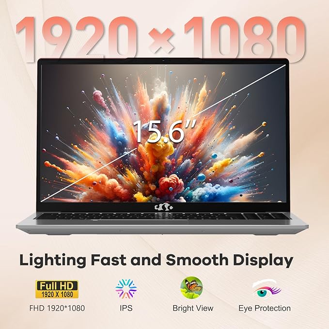 NIMO 15.6" IPS FHD-Gaming-Laptop, 6 Cores AMD Ryzen 5 6600H 64GB DDR5 RAM 2TB SSD (Beat i7-1165G7 up to 4.5GHz) 660M 6nm GPU-Computer with 100W Type-C Backlit Keyboard, Fingerprint