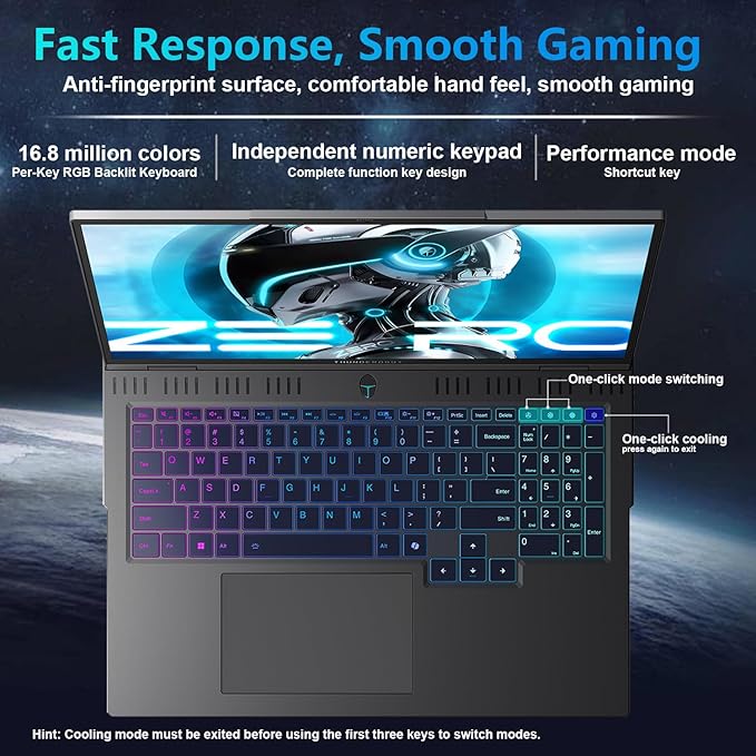 Thunderobot Zero 18 Pro 5080 Gaming Laptop, 18" QHD+ 240Hz 2.5K Hummingbird Display, Core Ultra 9 275HX, GeForce RTX 5080, 32GB DDR5, 2TB SSD, Per-Key RGB, FHD IR Camera, Wi-Fi 6E, Win 11 Home