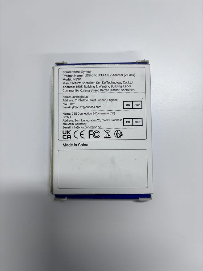 Syntech USB C to USB Adapter (2 Pack), 10Gbps USB3.2 Gen 2 Fit Side by Side, Type C Male to A 3.2 Female Adapter Compatible with iPhone 17 16 Pro Max/iPad/iMac/MacBook Pro and Thunderbolt 4/3 Devices