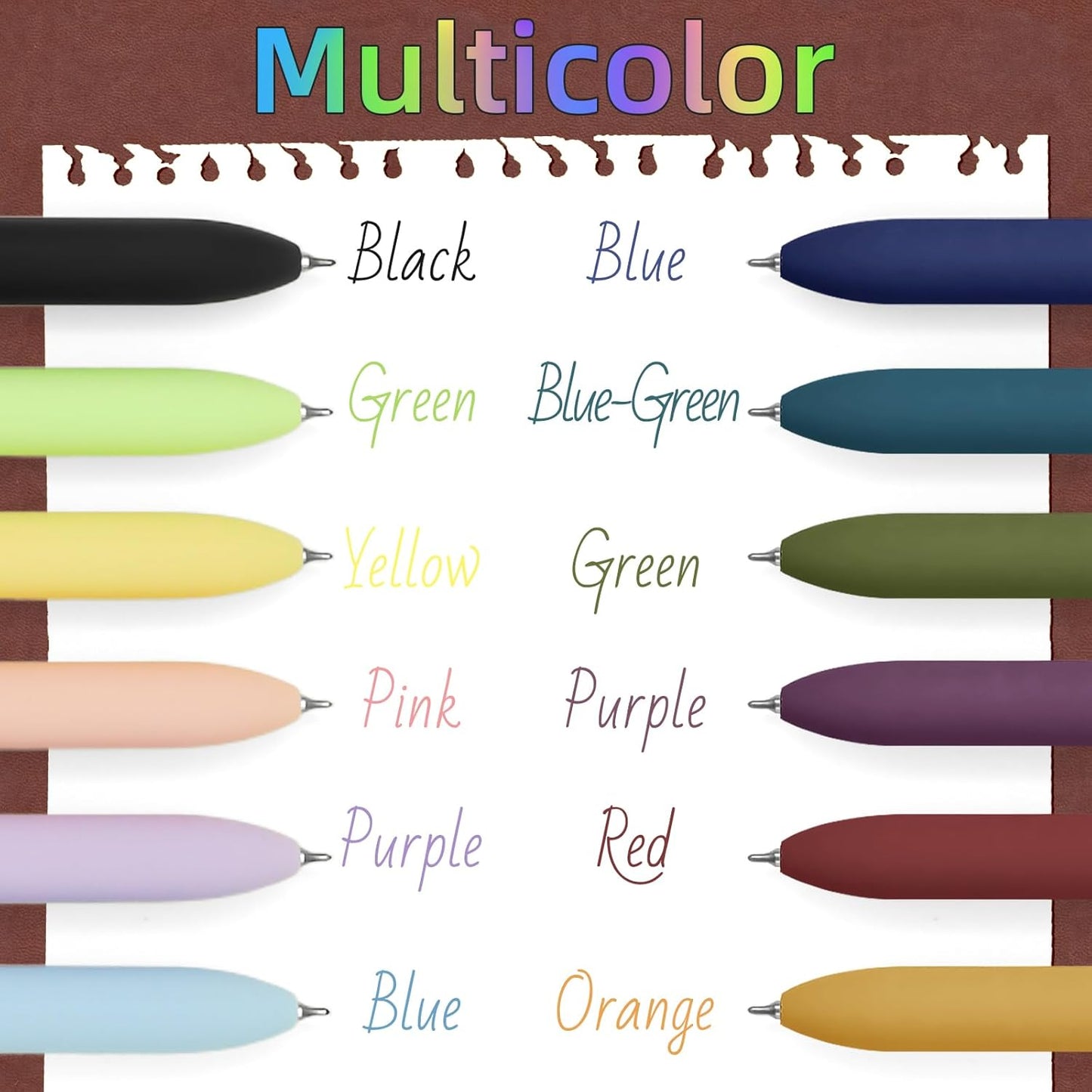 Colored Pens, 12 Pcs Colorful Pens Fine Point Smooth Writing Pen, 0.5mm Colored Ink Gel Pen for Journaling Note Taking, School Supplies Gifts for Women (12 Pcs Gold Vibrant and Vintage)