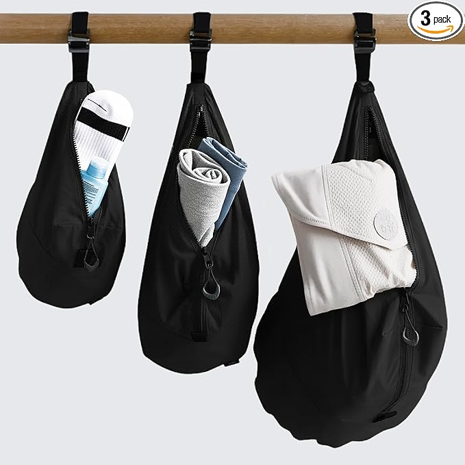 trtl Packing Pods, Black - Packing Cubes for Travel - Organizer Bags for Luggage to Maximize Space in Suitcase - Travel Packing Organizers - Includes Carry Strap - Comes with 3 Cube Sizes - 3 Pack