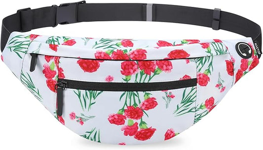 MAXTOP Large Crossbody Fanny Pack with 4-Zipper Pockets,Gifts for Enjoy Sports Festival Workout Traveling Running Casual Hands-Free Wallets Waist Pack Phone Bag Carrying All Phones