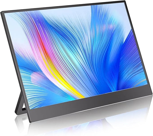 Portable Monitor for Laptop, 14" HDMI USB-C IPS External Screen, Built-in Dual Speakers Gaming for Laptop PC Display with Stand, Plug & Play,Lightweight Small Monitor for On-The-Go Use,Black